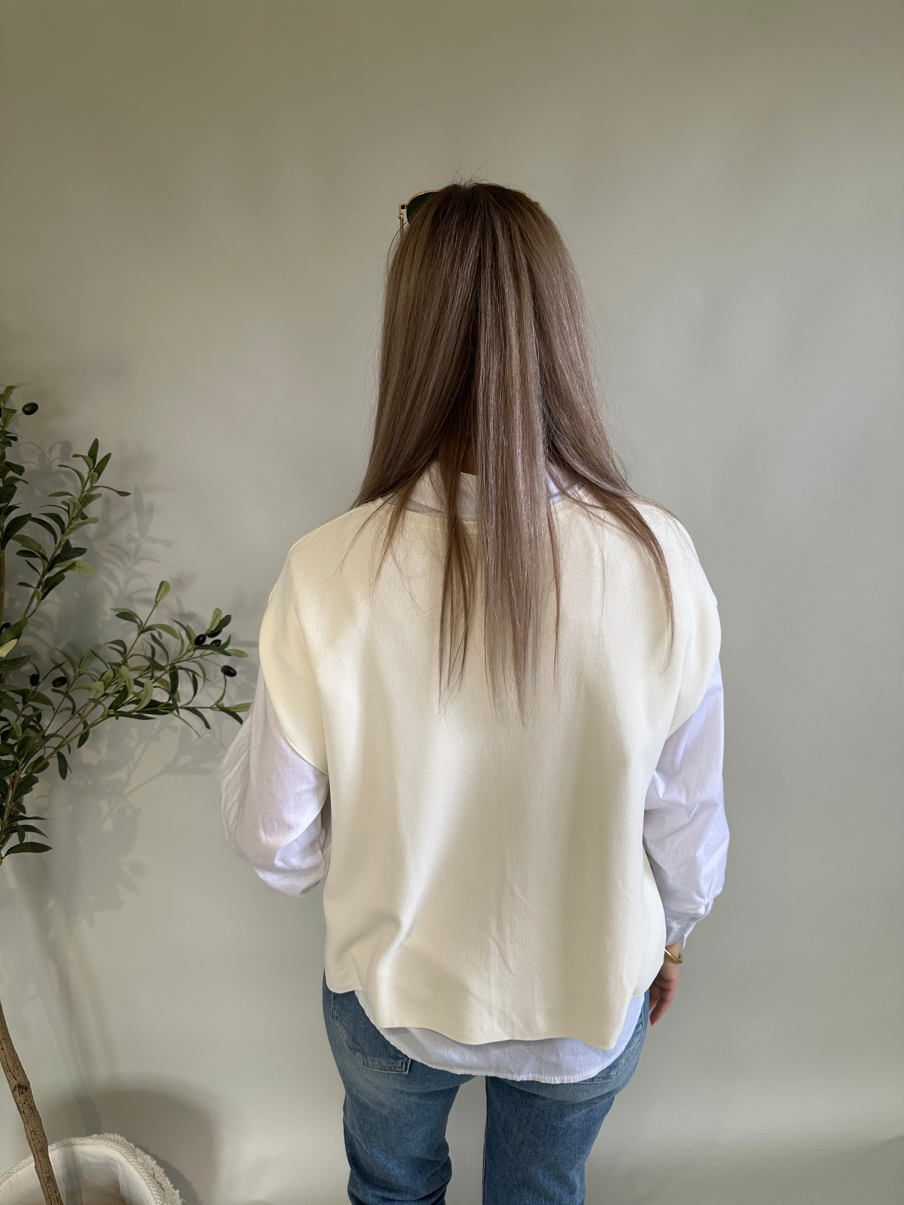 Pullunder in Cremeweiß