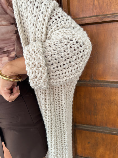 Strickmantel in Beige