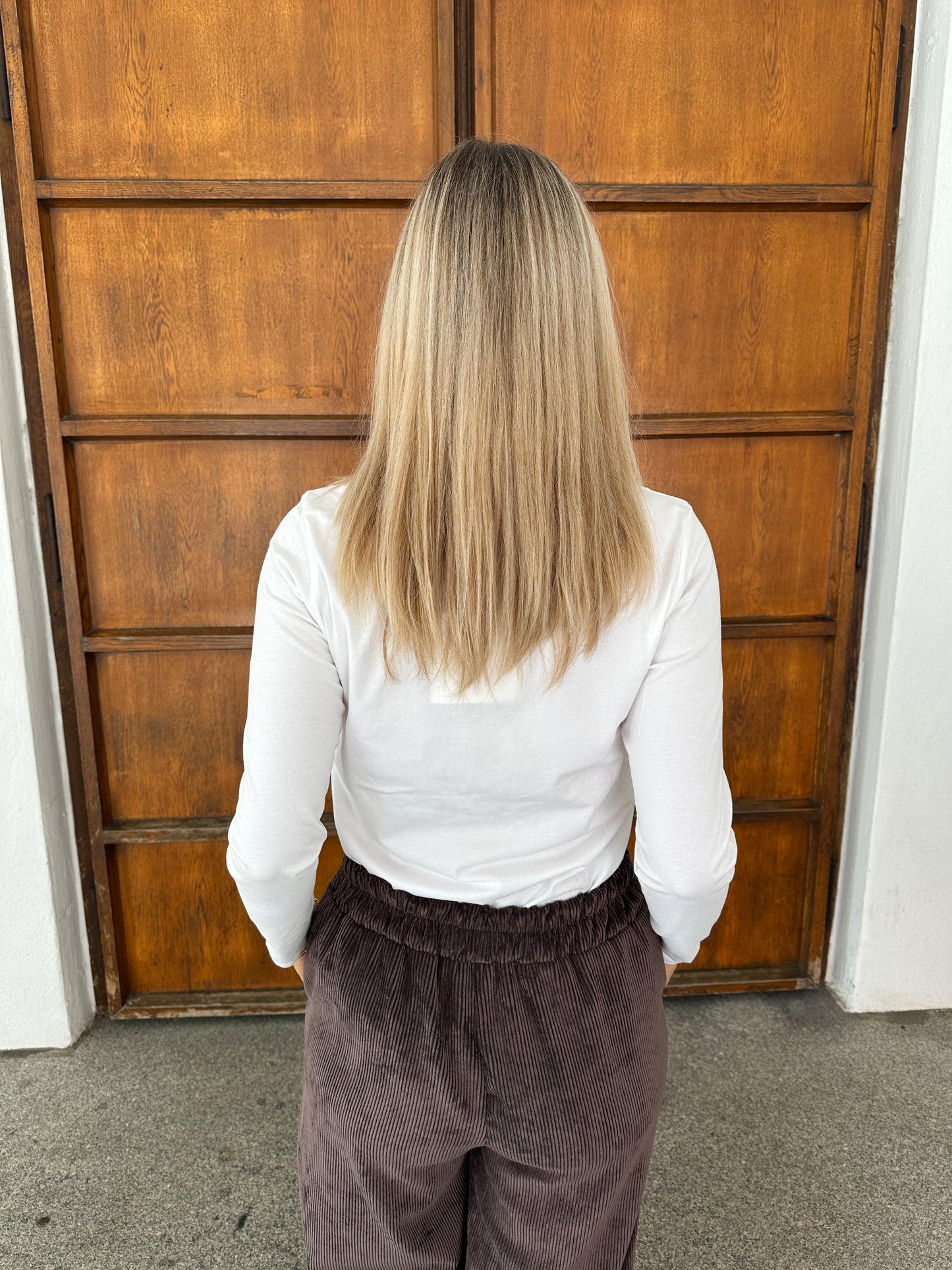 langarmshirt in weiß mit leoaufdruck