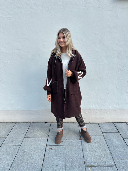 Hose mit Karo-Muster in Schokobraun