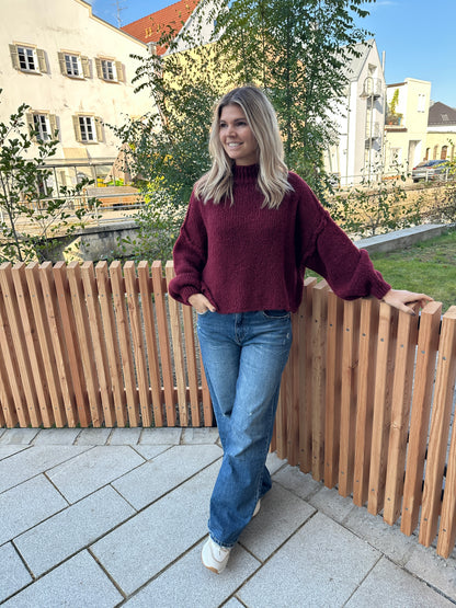 Pullover in Weinrot