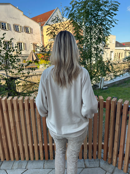 Pullover mit Aufdruck in Schokobraun N°5