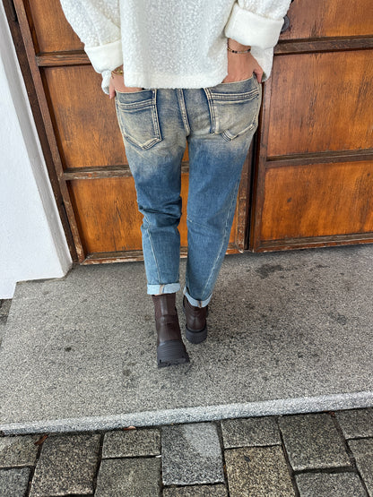 Jeans mit Aufdruck COCO in Braun