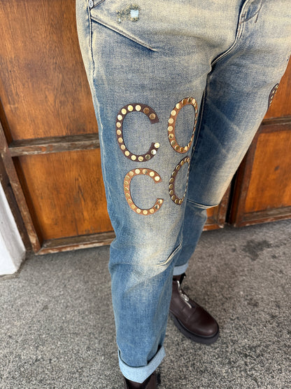 Jeans mit Aufdruck COCO in Braun