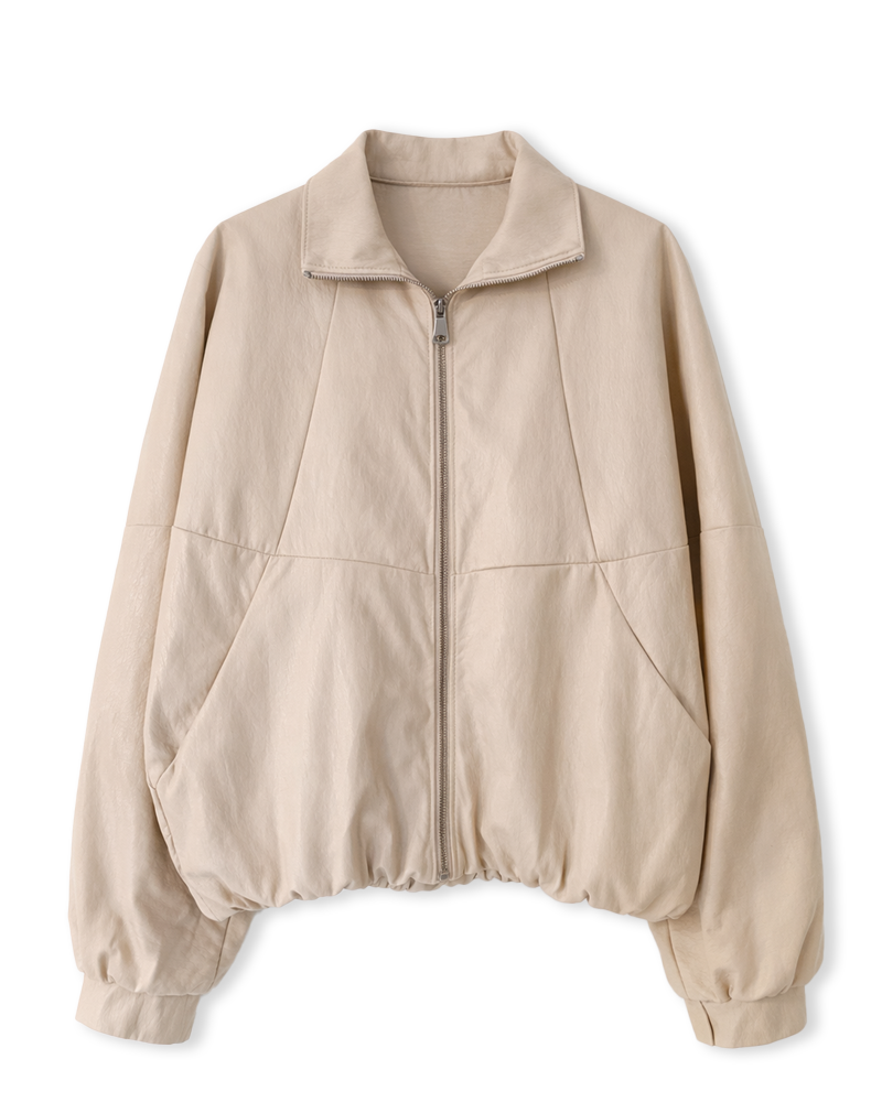 Kunstlederjacke in Beige