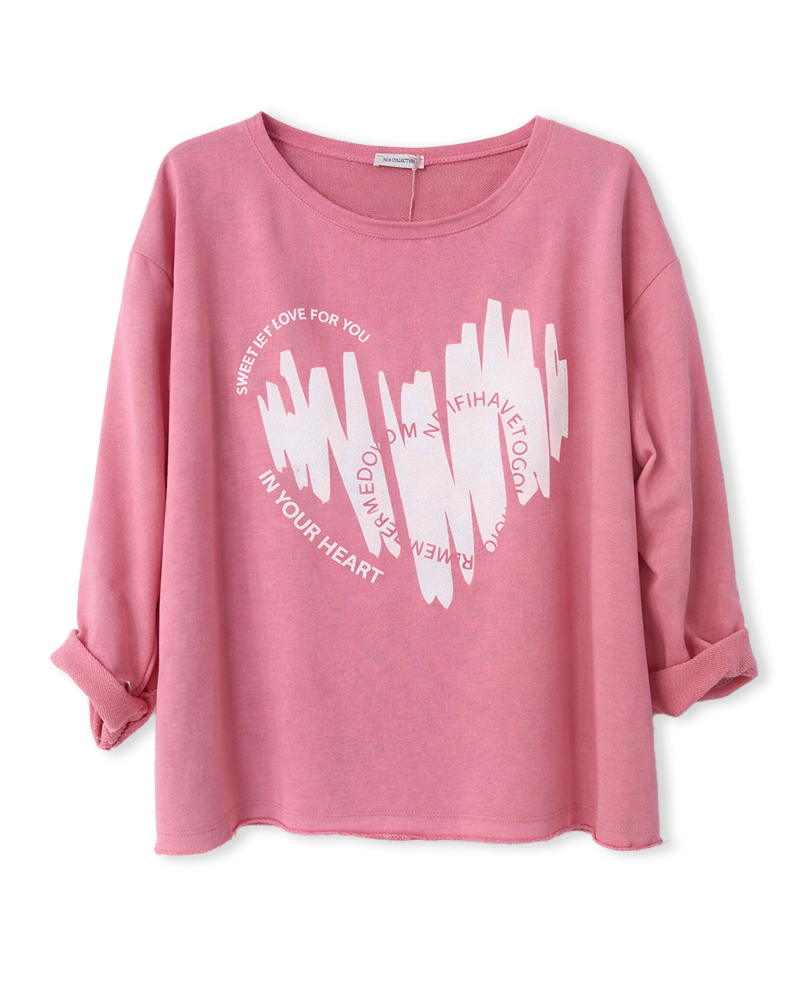 Sweatshirt in Rosa mit Weißen Aufdruck