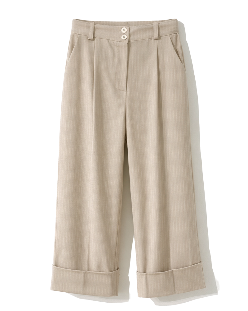 Hose in Zimt mit Nadelstreifen