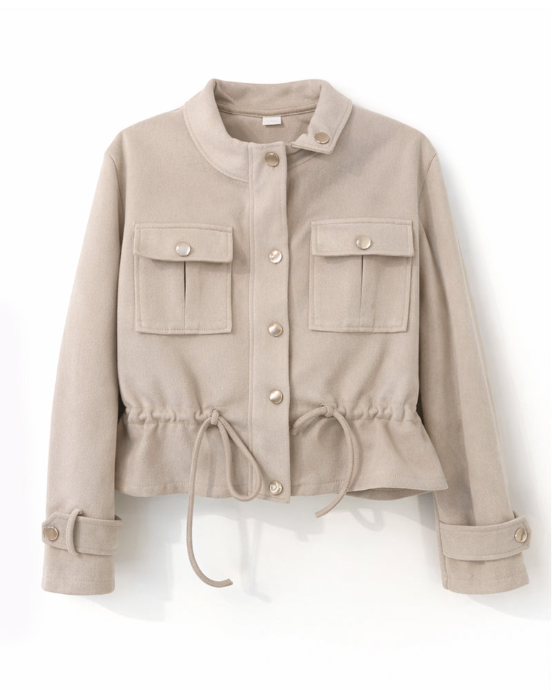 Jacke in Beige mit Bänder zum schnürren
