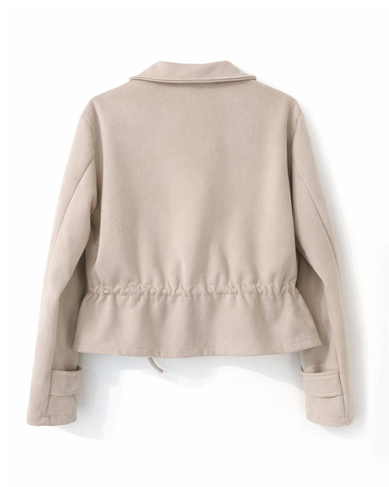 Jacke in Beige mit Bänder zum schnürren