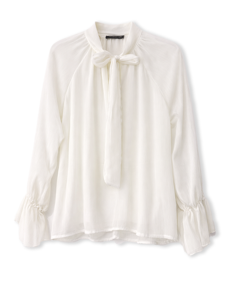 Bluse in Weiß vorne zum Binden