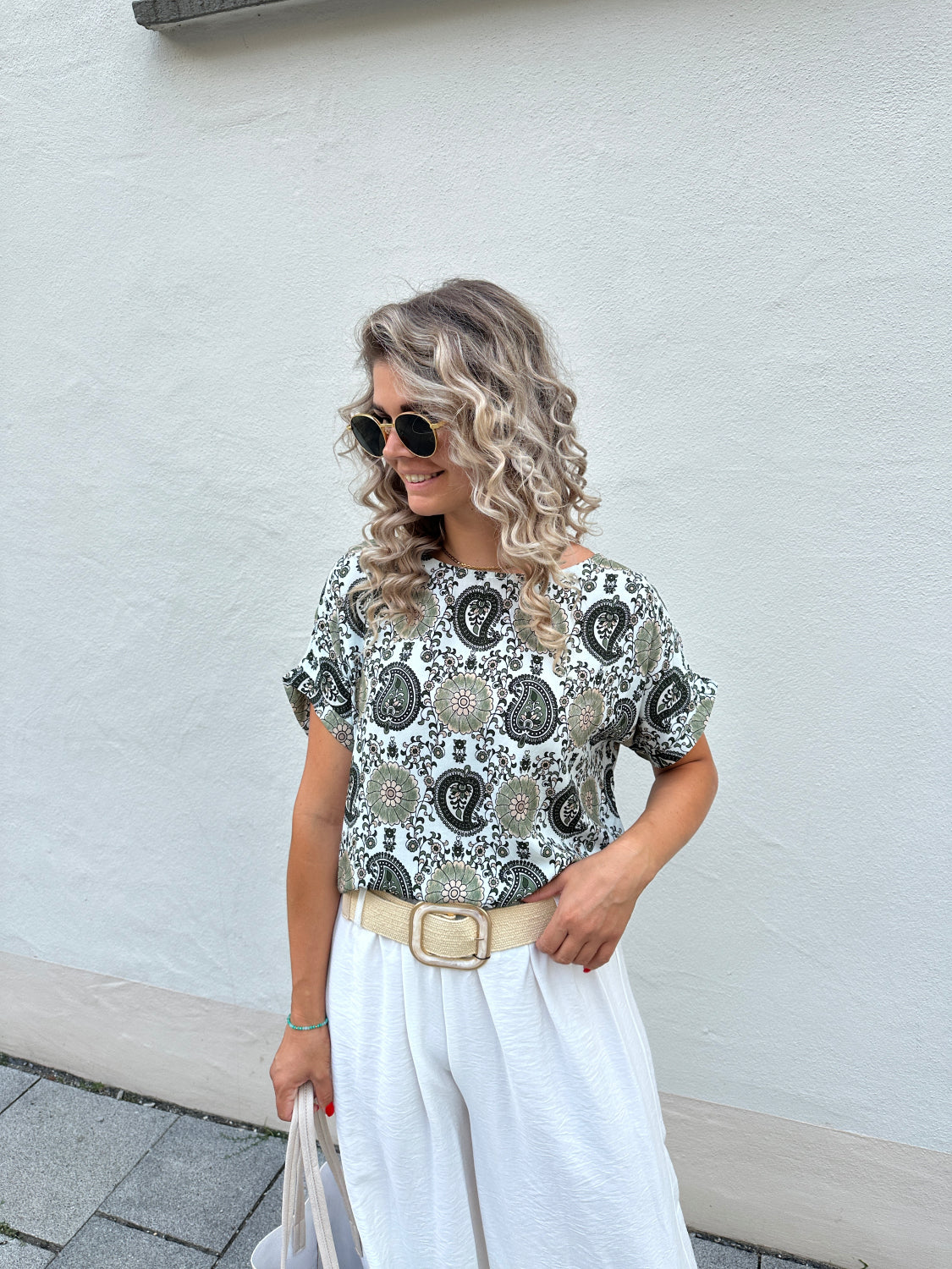 Blusen- Shirt in Oliv