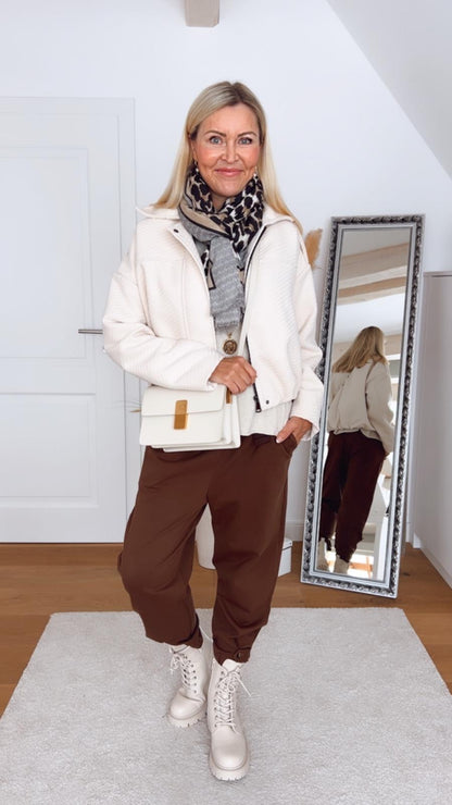 Balloonjacke in Wollweiß