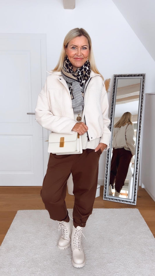 Balloonjacke in Wollweiß