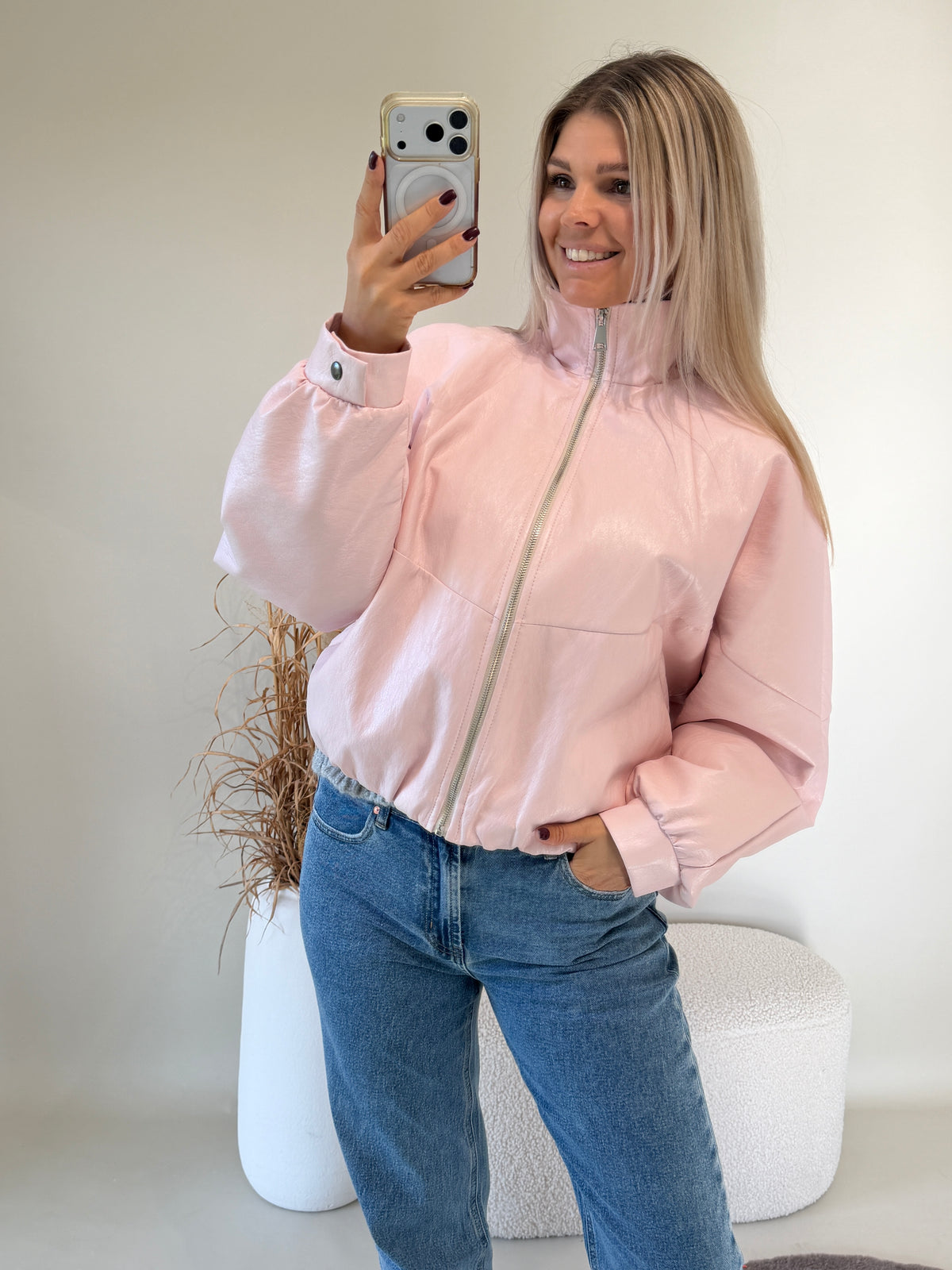 Jacke in Rosa ( Kunstleder )